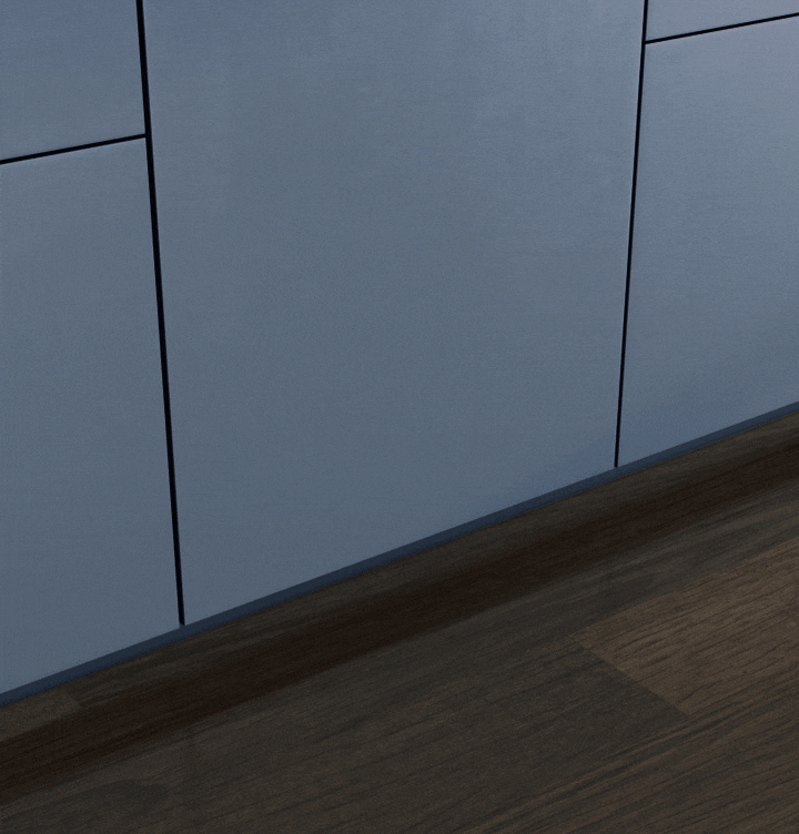 Shows a white bean of light being projected onto the floor during a wash cycle, so you can clearly see if the dishwasher is working.