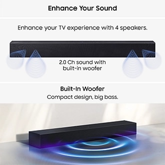 B400F B-Series 2.0ch Soundbar (2025) Black