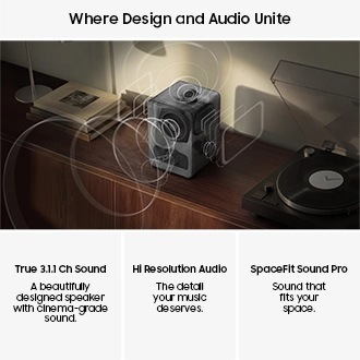 Music Studio 7 HW-LS70H Multi-Directional WiFi-Bluetooth Wireless Speaker (2026) Black