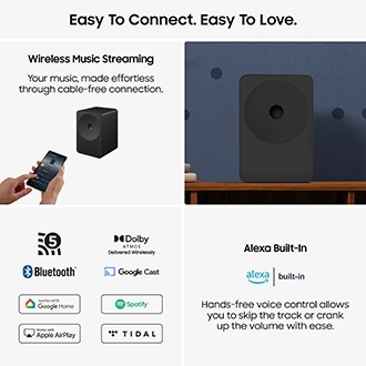 Music Studio 7 HW-LS70H Multi-Directional WiFi-Bluetooth Wireless Speaker (2026) Black