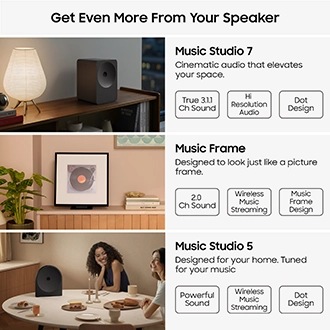 Music Studio 7 HW-LS70H Multi-Directional WiFi-Bluetooth Wireless Speaker (2026) Black