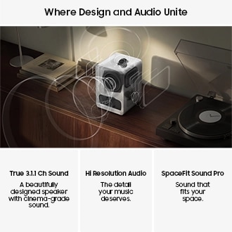 Music Studio 7 HW-LS71H Multi-Directional WiFi-Bluetooth Wireless Speaker (2026) White