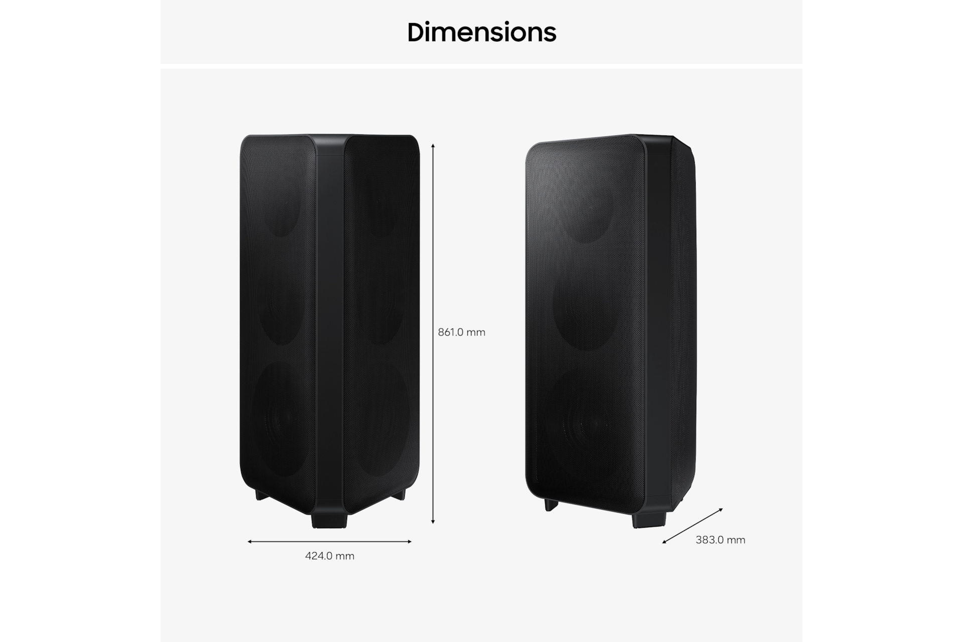 ST90B Sound Tower 1700W Speaker Black