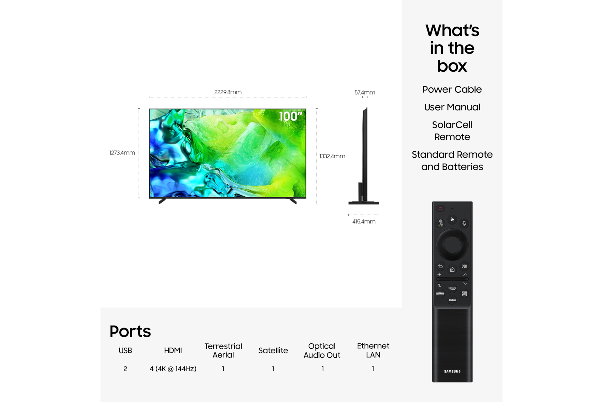 100'' Neo QLED QN80H 4K Samsung Vision AI Smart TV (2026) Titanium Black
