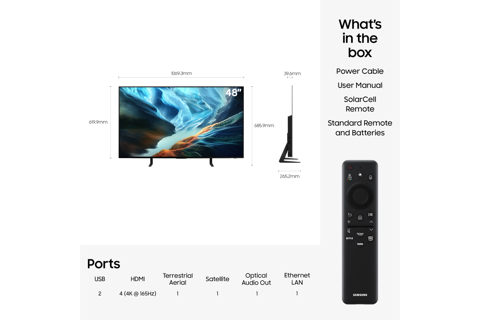 48'' OLED S90H 4K Samsung Vision AI Smart TV (2026) Graphite
