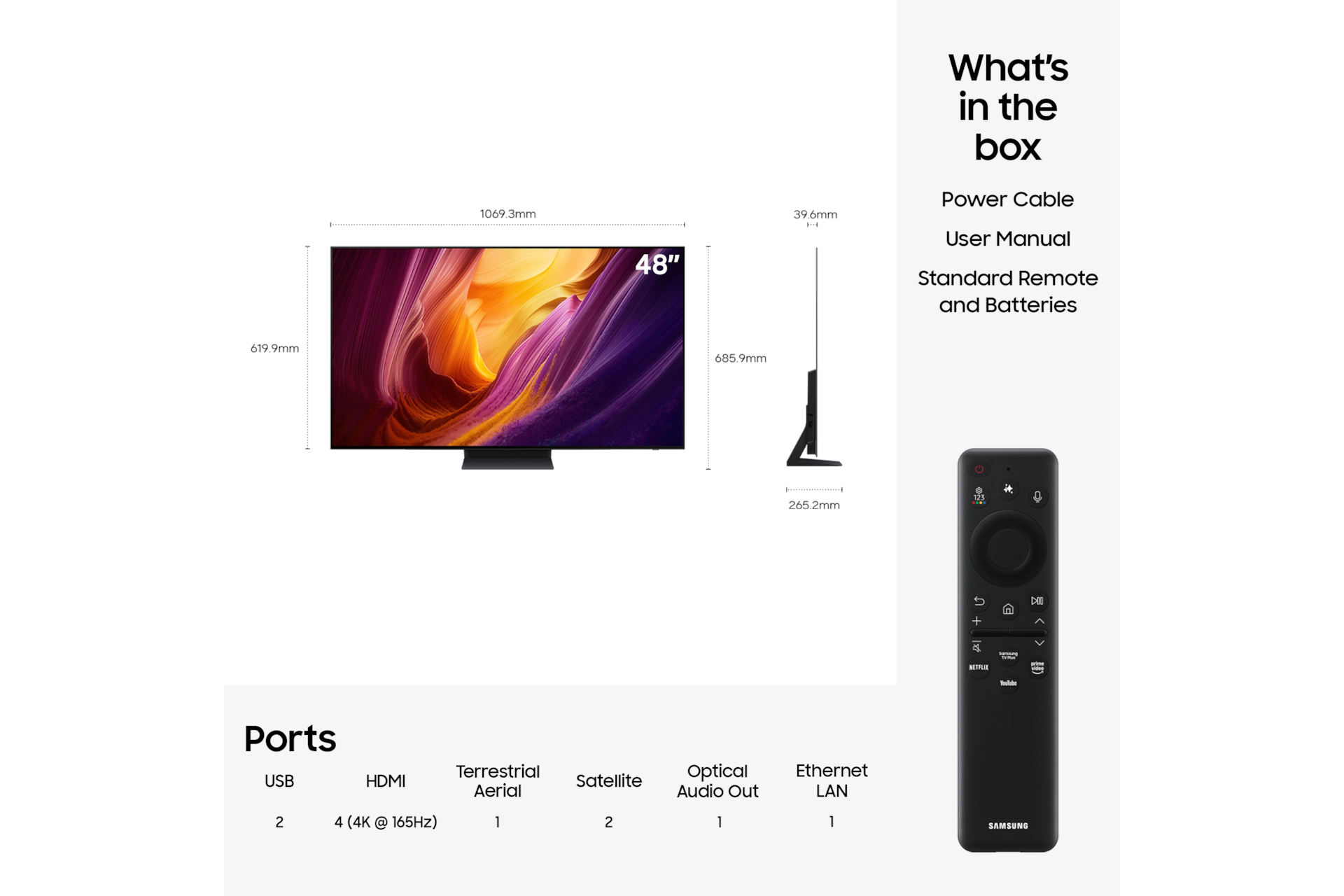48'' OLED S95H 4K Samsung Vision AI Smart TV (2026) Graphite