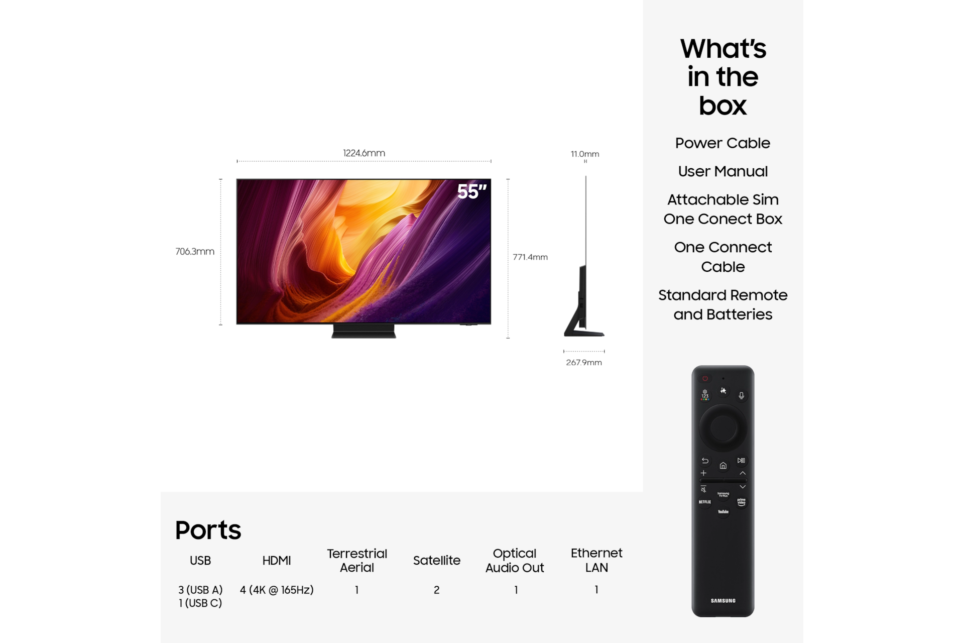 55'' OLED S95H 4K Samsung Vision AI Smart TV (2026) Graphite