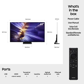 65" OLED S93F 4K Vision AI Smart TV (2025) Black