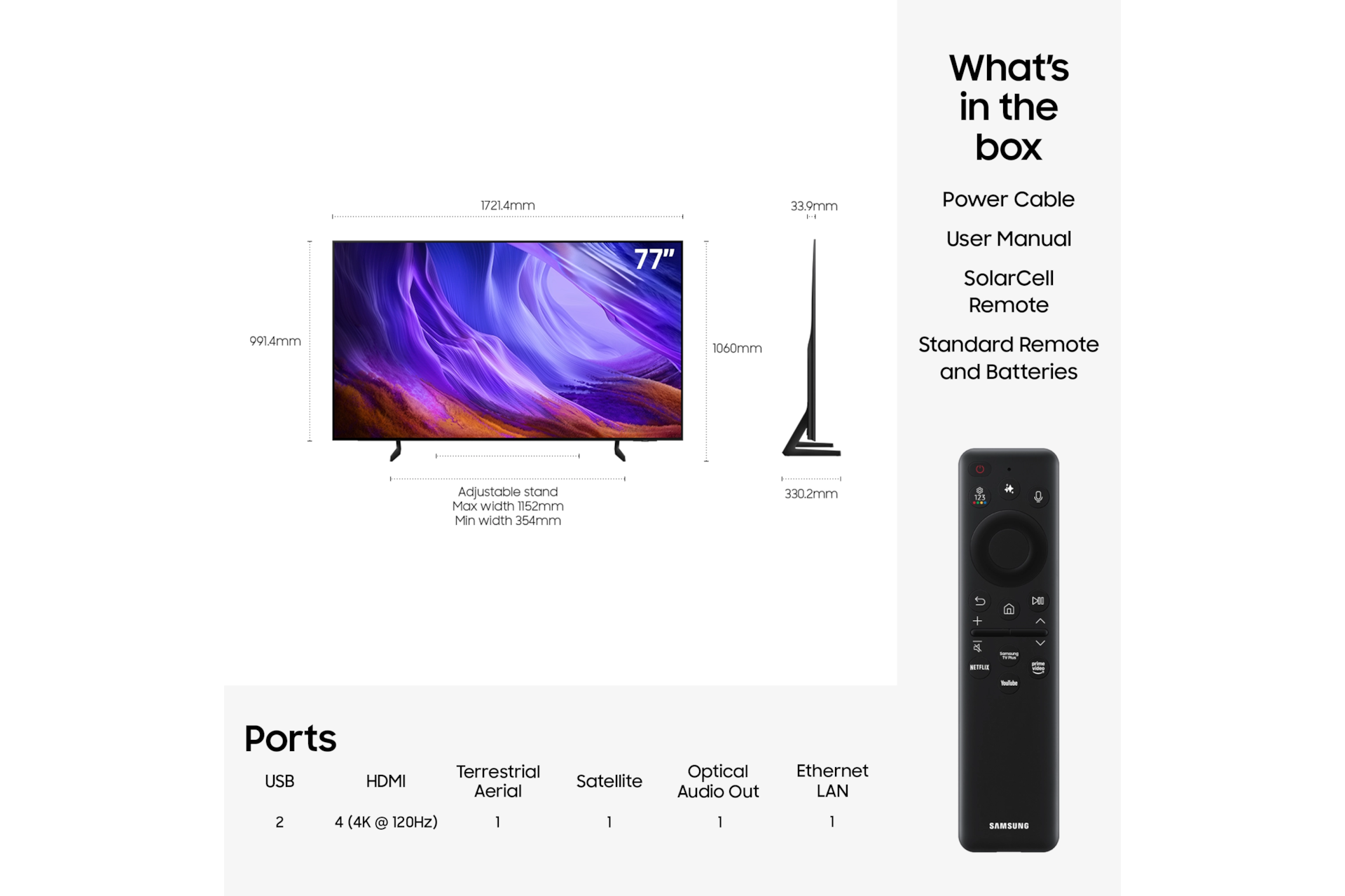 77'' OLED S85H 4K Samsung Vision AI Smart TV (2026) Graphite