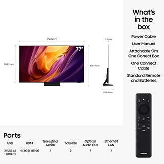 77'' OLED S95H 4K Samsung Vision AI Smart TV (2026) Graphite