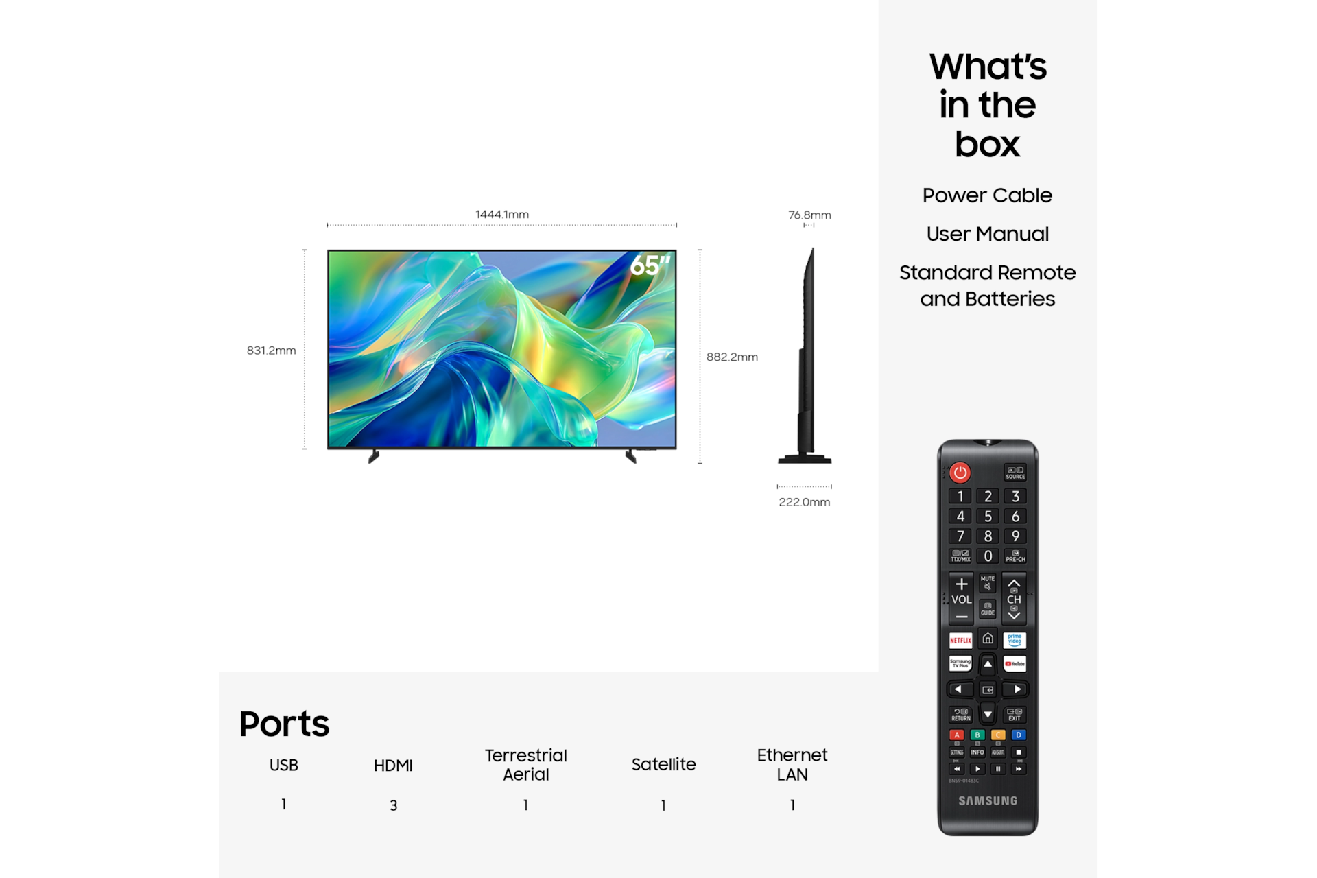 65" Mini LED M1EH 4K Samsung Vision AI Smart TV (2026) Black
