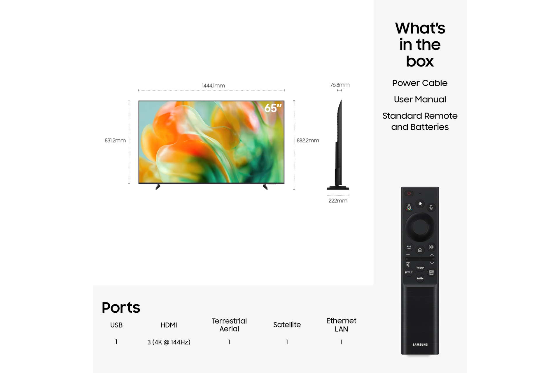 65" Mini LED M80H 4K Samsung Vision AI Smart TV (2026) Titanium Black