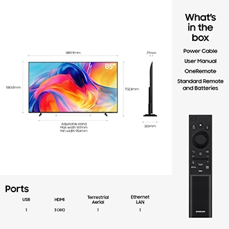 85" Mini LED M72H 4K Samsung Vision AI Smart TV (2026) Titanium Black
