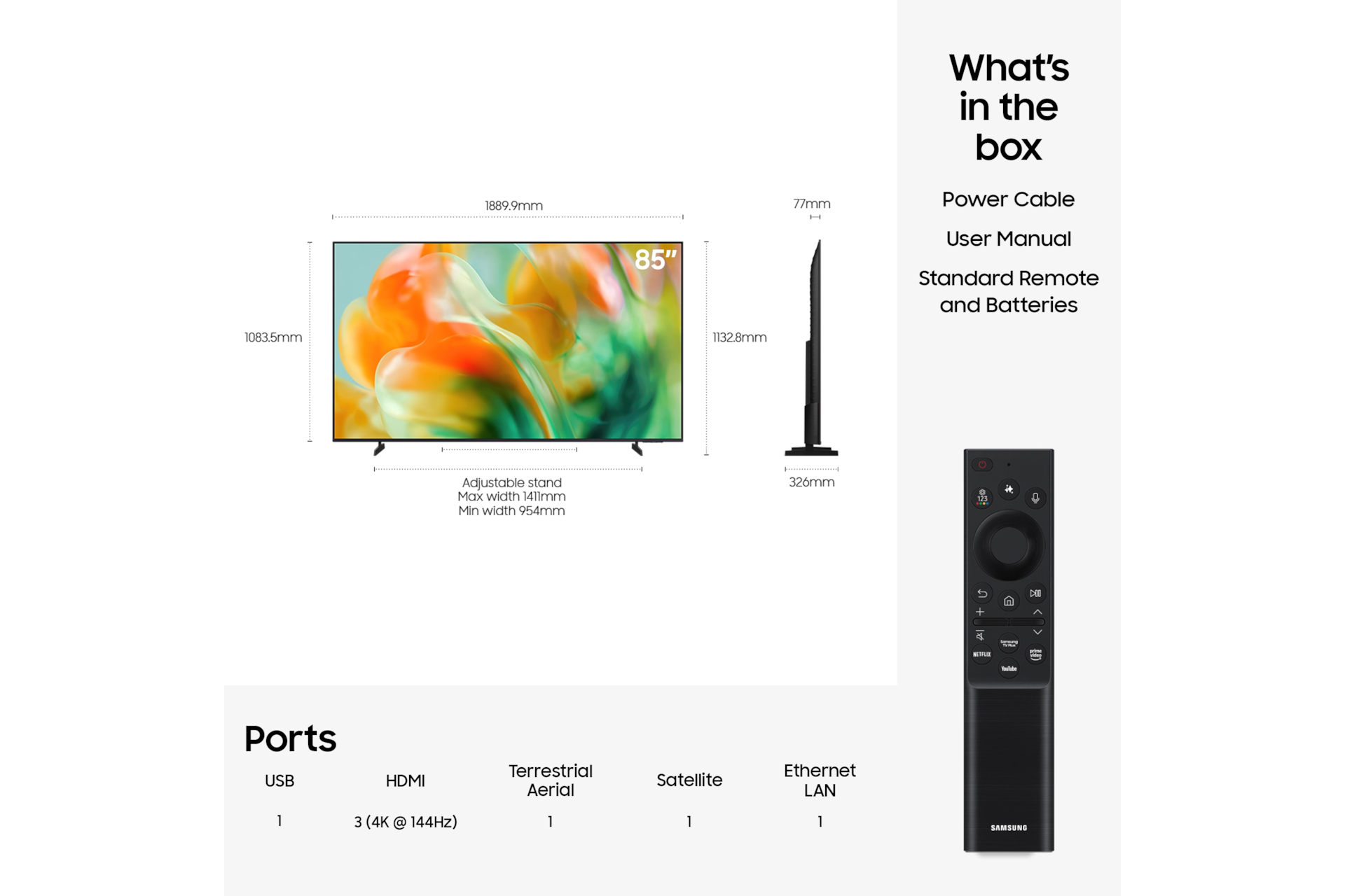 85" Mini LED M80H 4K Samsung Vision AI Smart TV (2026) Titanium Black