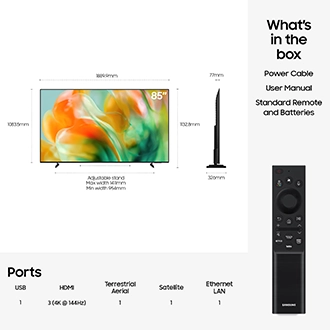85" Mini LED M80H 4K Samsung Vision AI Smart TV (2026) Titanium Black