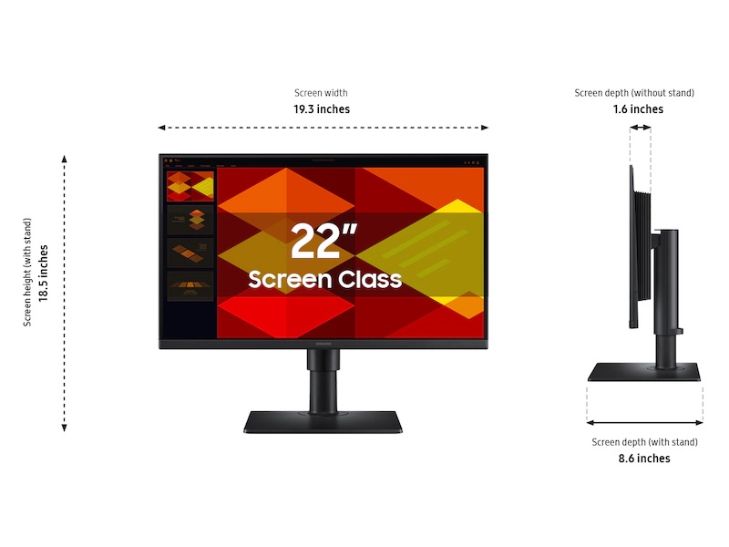Thumbnail image of 22" (S40GD) Borderless 100Hz Business Monitor w/IPS Panel and USB Hub - EPEAT ENERGY STAR&reg; Certified