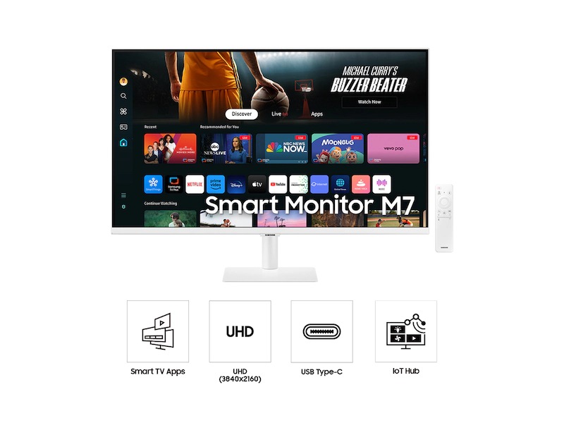 32" Smart Monitor M7 M70D UHD White L-Perspective White 