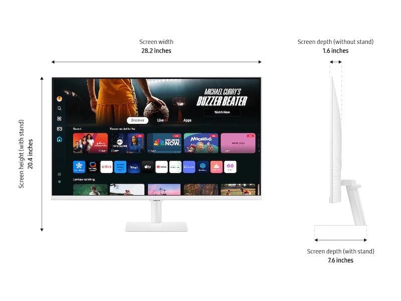 32" Smart Monitor M7 M70D UHD White R-Side White 
