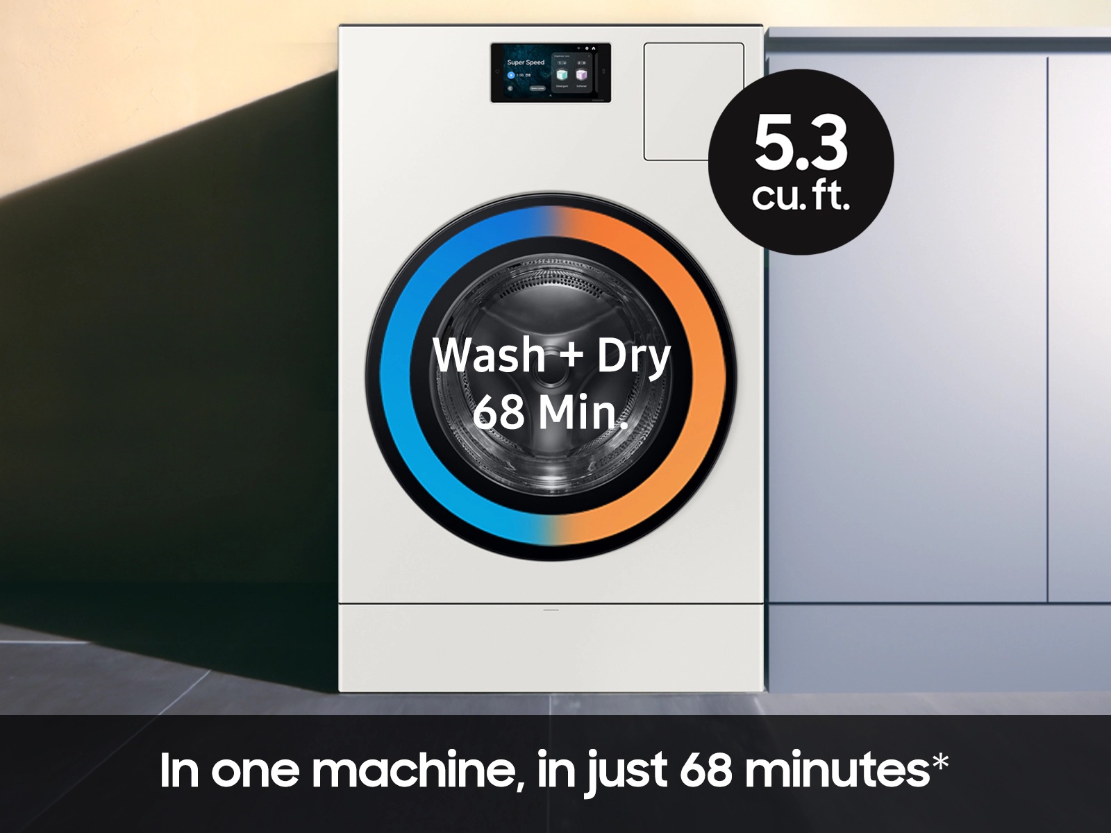 5.3 cu. ft. Bespoke AI Laundry Vented Combo™ All-in-One Ultra Capacity Washer and Electric Dryer with AI Home in Ivory