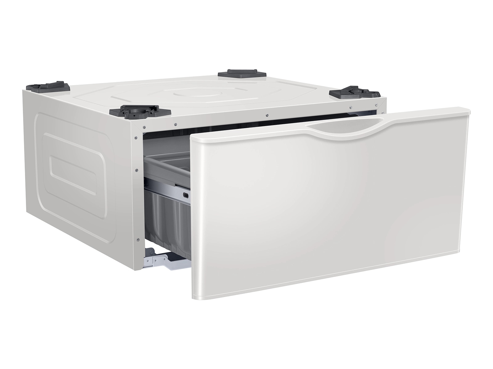 27" Pedestal L-Perspective-Open Ivory White 