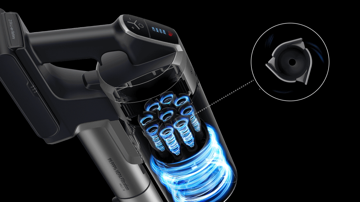 Aspirare exceptionala cu efect de ciclon