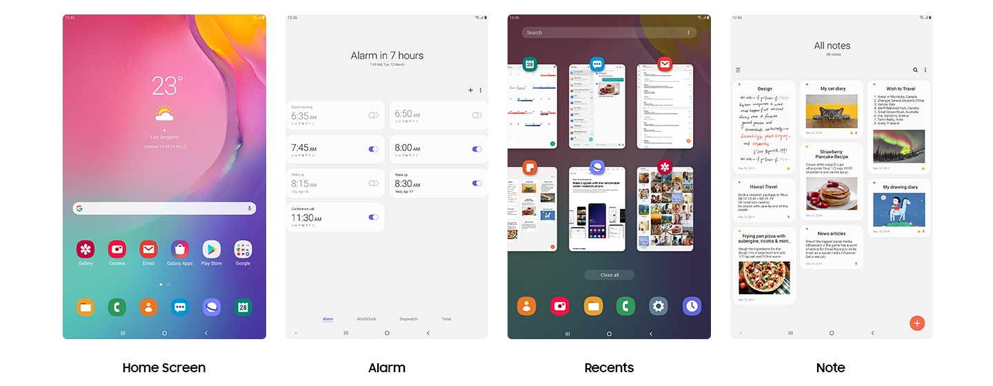 samsung tab a camera specs