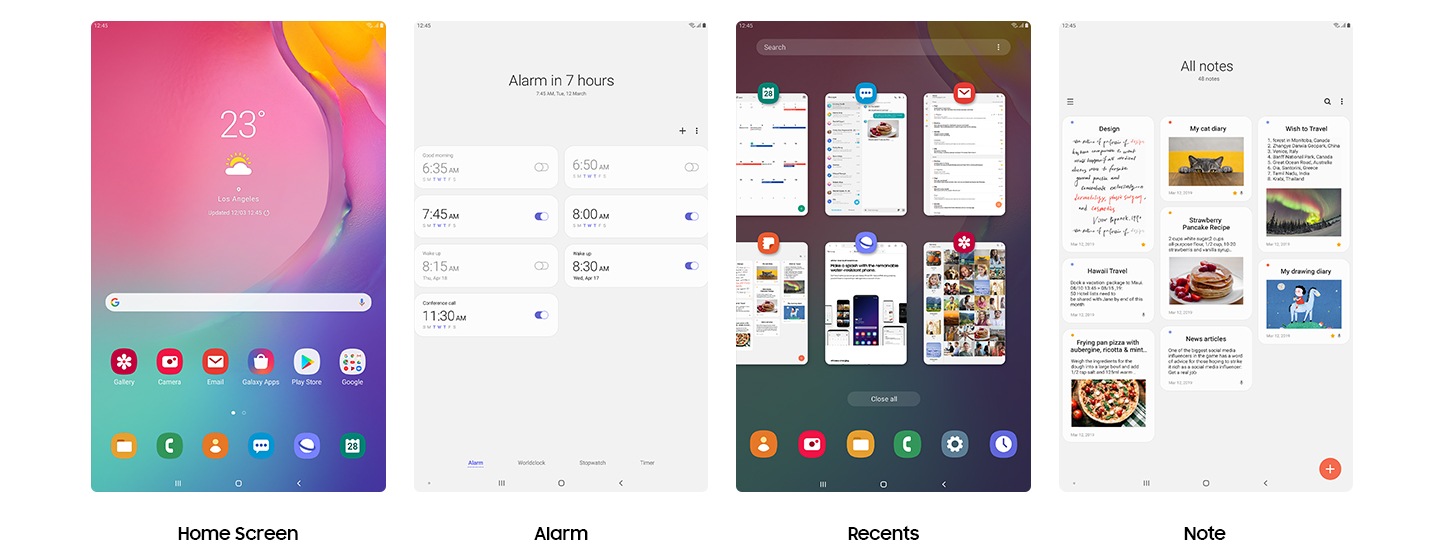 samsung tab a camera specs