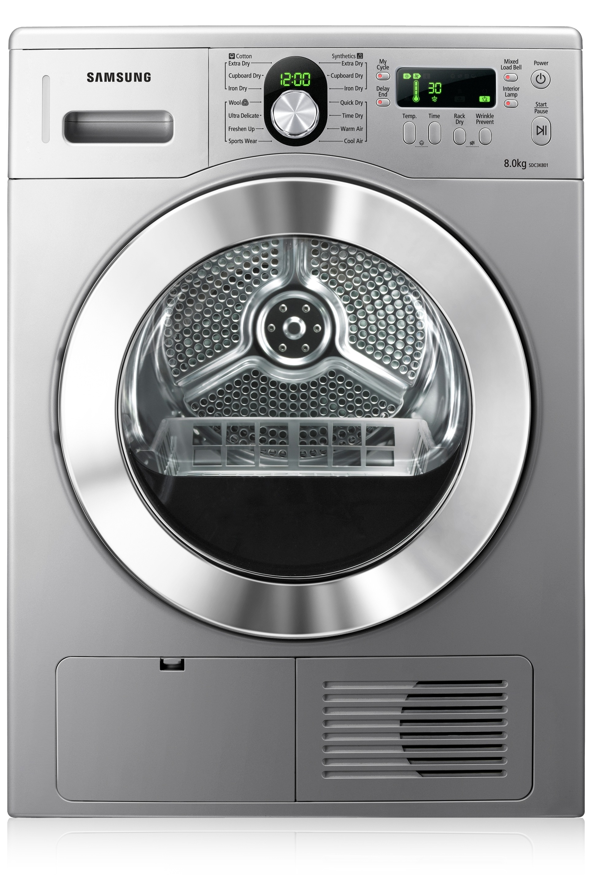 D100 Dryer with Reversible Door, 8 kg, White Samsung Support Gulf