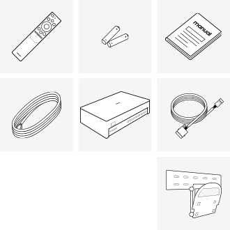 Os acessórios da TV QLED Samsung incluem Conexão Única e controlo remoto