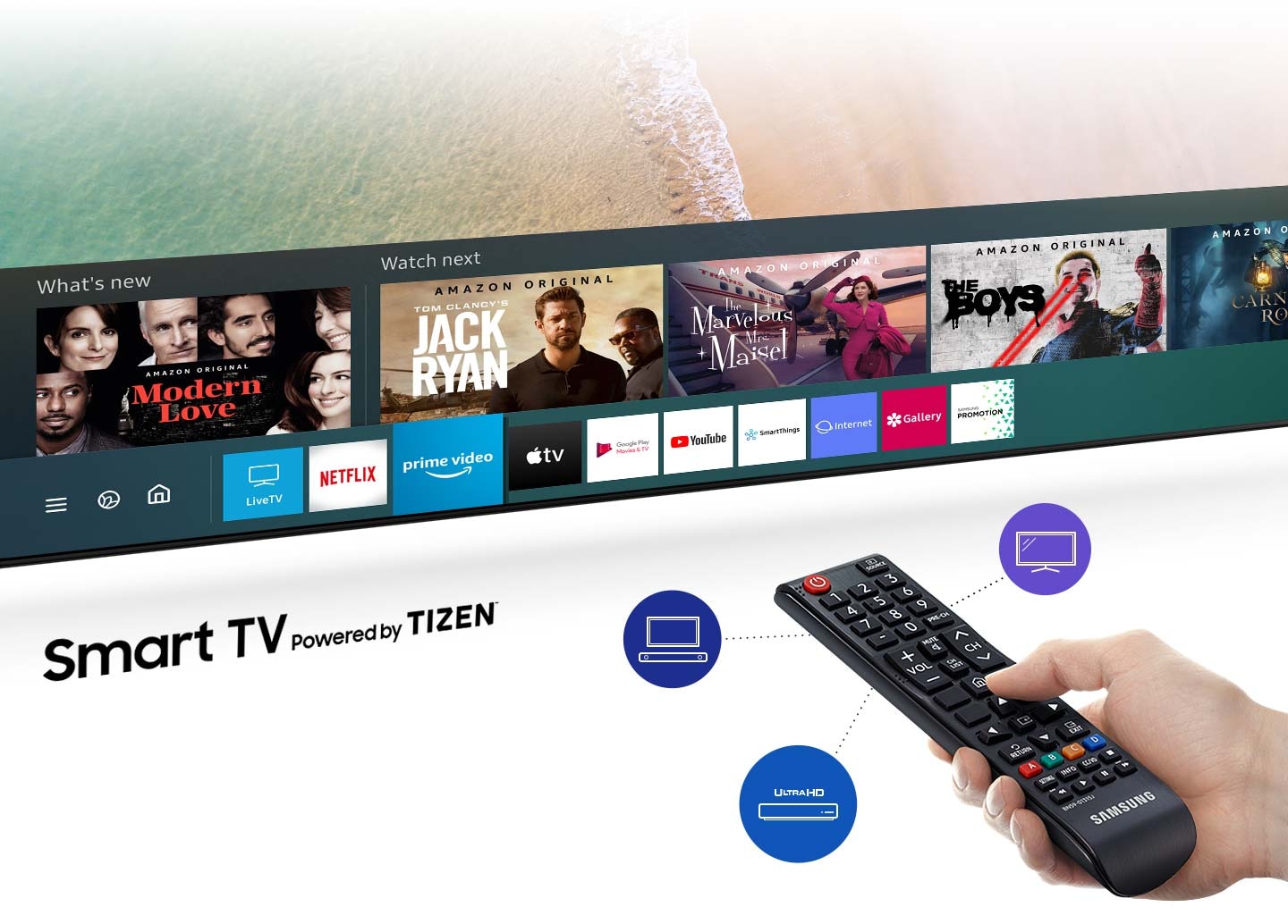 Find a variety of content with one remote; Samsung 43 inch Smart TV UA43T5300