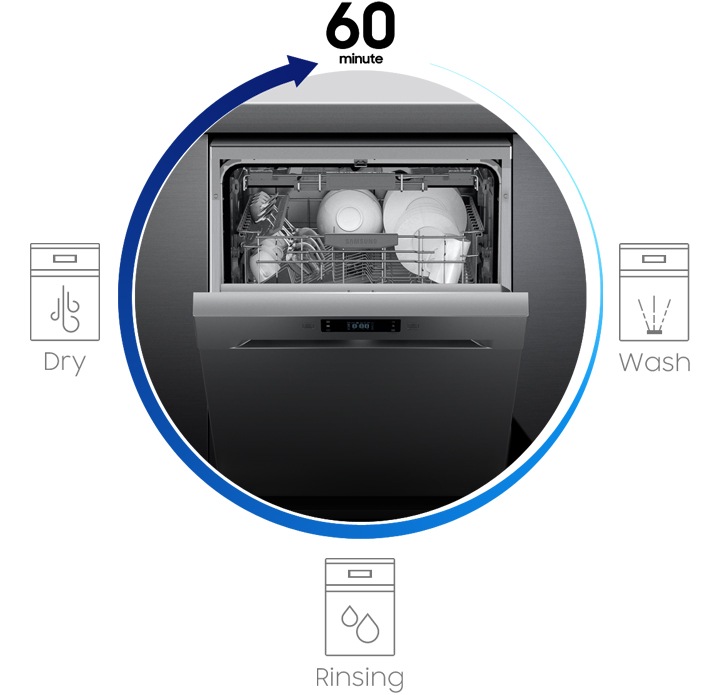 Lavavajillas - Samsung DW60M6050FS, 14 cubiertos, 7 programas, 60 cm, –  Join Banana