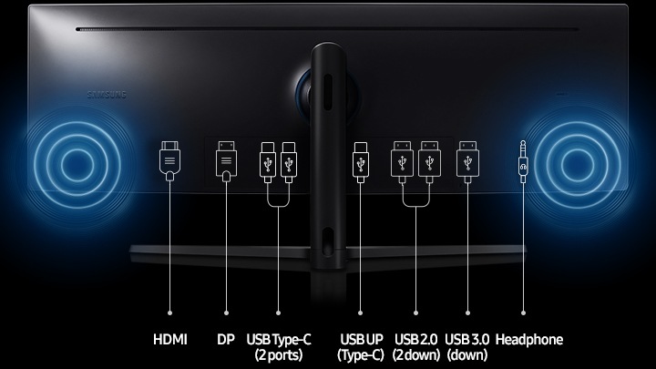 SAMSUNG C49J890, Ecran PC Gaming Incurvé 1800R, Ultra-Large, Dalle VA 49,  Résolution Double Full HD (3,840 x 1,080), 144 Hz, 5ms, Noir