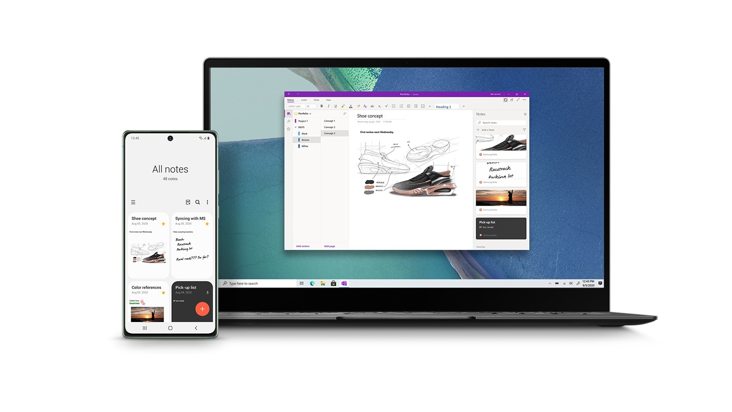 Votre Samsung Notes est désormais synchronisé avec OneNote sur votre ordinateur et sur votre compte Outlook