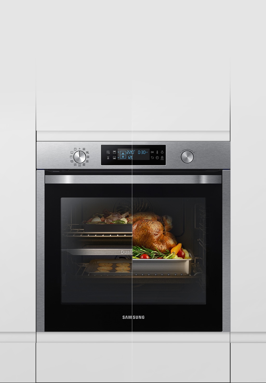 Horno Eléctrico NV75K con tecnología Dual Cook, 75L Samsung Argentina