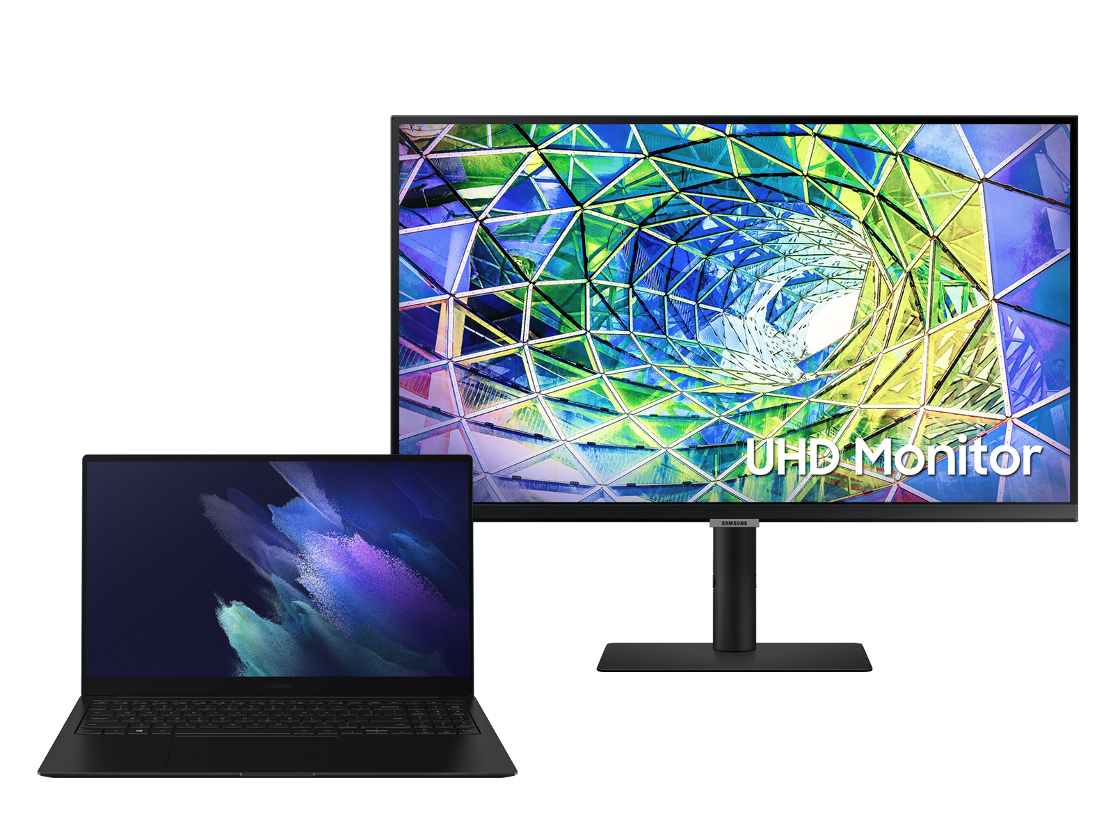 Thumbnail image of Galaxy Book Pro 360, 15”, 1TB, Navy and 27” UHD High Res Monitor with USB-C Bundle