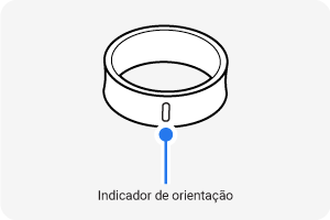 Ilustração do indicador de Orientação no Anel Galaxy