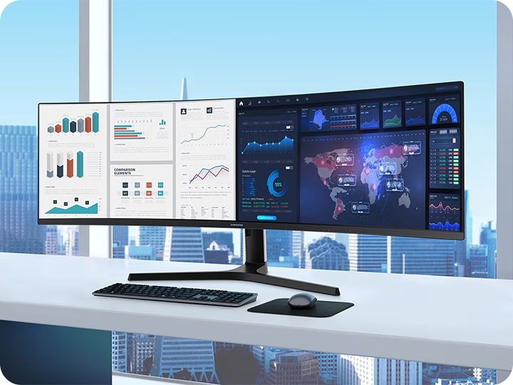 Best Monitor Size For Office Find The Best Monitor Size For Gaming and Work | Samsung UK
