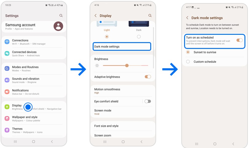 How to configure dark mode on your Galaxy device? | Samsung Gulf
