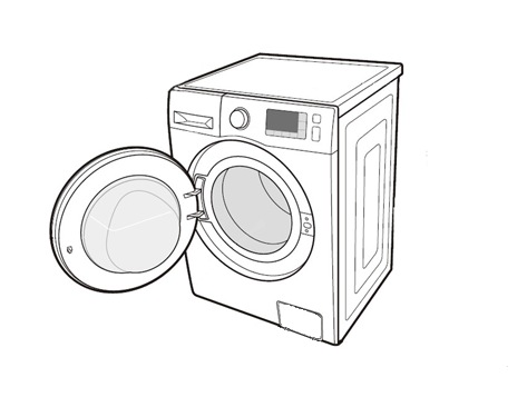 How do we clean the door seal/bellow of Front loading washing machine?