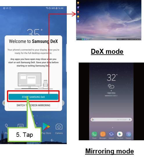 Samsung DeX mode will not start