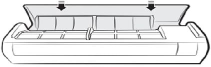 Insert the air filter back in its original position and close the front panel