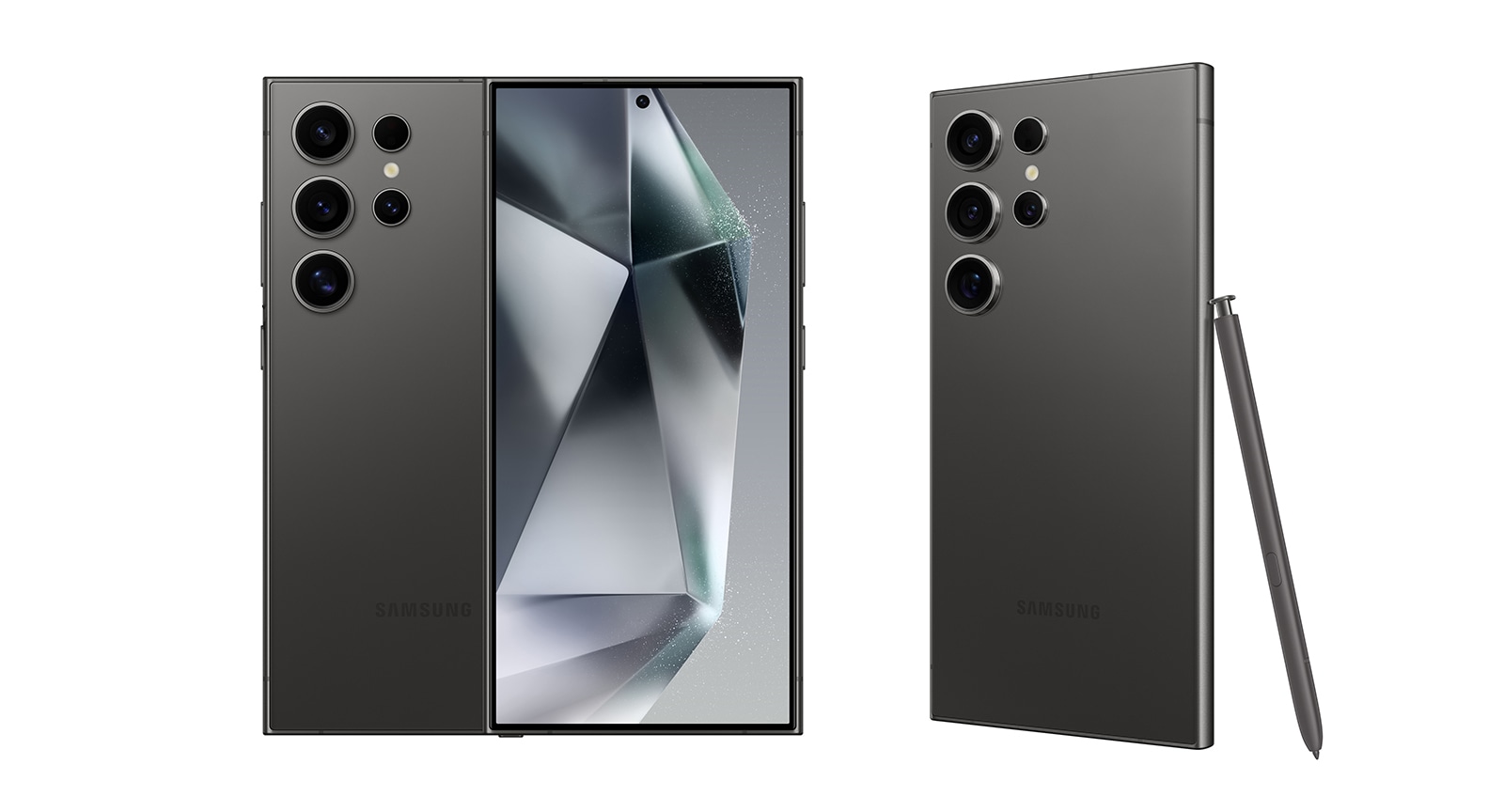 نافذة منبثقة لهاتف Galaxy S24 Ultra باللون أسود تيتانيوم