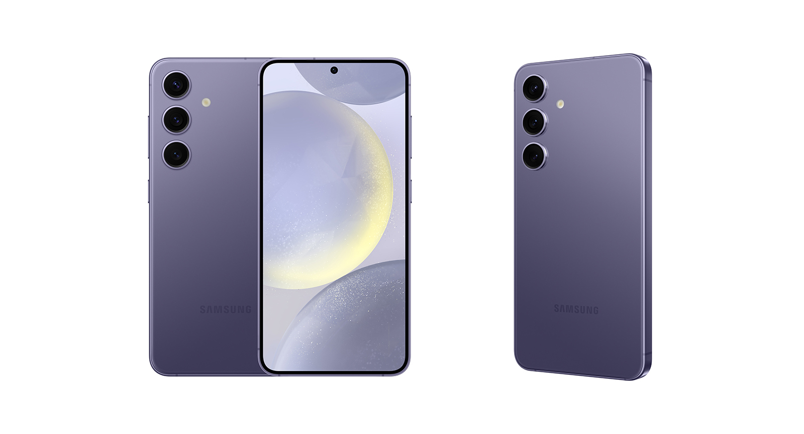 نافذة منبثقة لهاتف Galaxy S24 باللون بنفسجي مائل للبترولي