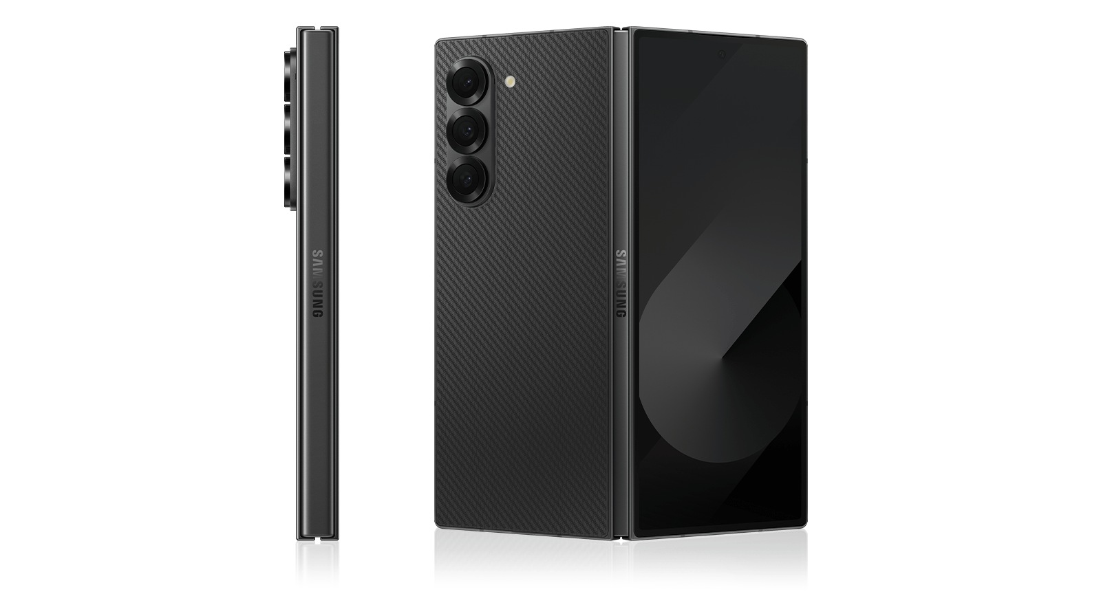 نافذة منبثقة لهاتف Galaxy Z Fold6 باللون الأسود الأنيق.
