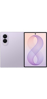 Galaxy Z Fold8 in Lavender seen unfolded from the rear.