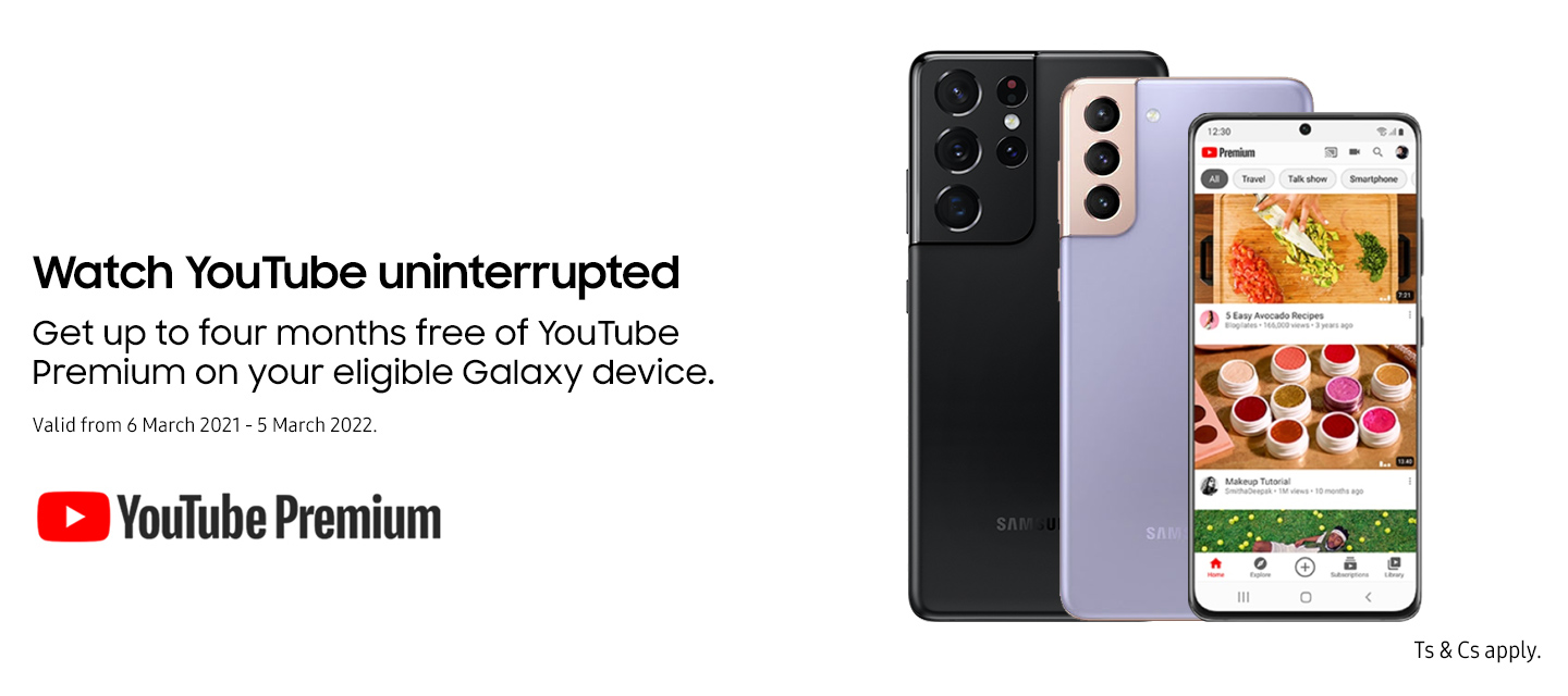 Get 4 Months of YouTube Premium Samsung Africa