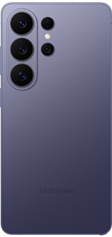Galaxy S26 Ultra in Cobalt Violet seen from the rear.