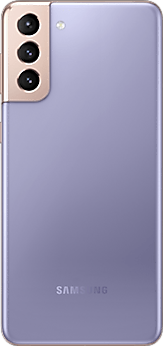 Galaxy S21 Plus 5G in Phantom Violet, seen from the rear.