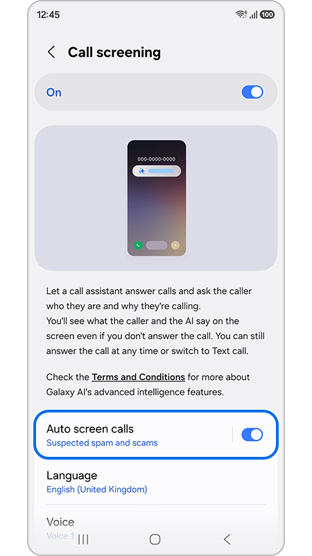 How to use the Call screening feature with AI assistant on the Samsung ...
