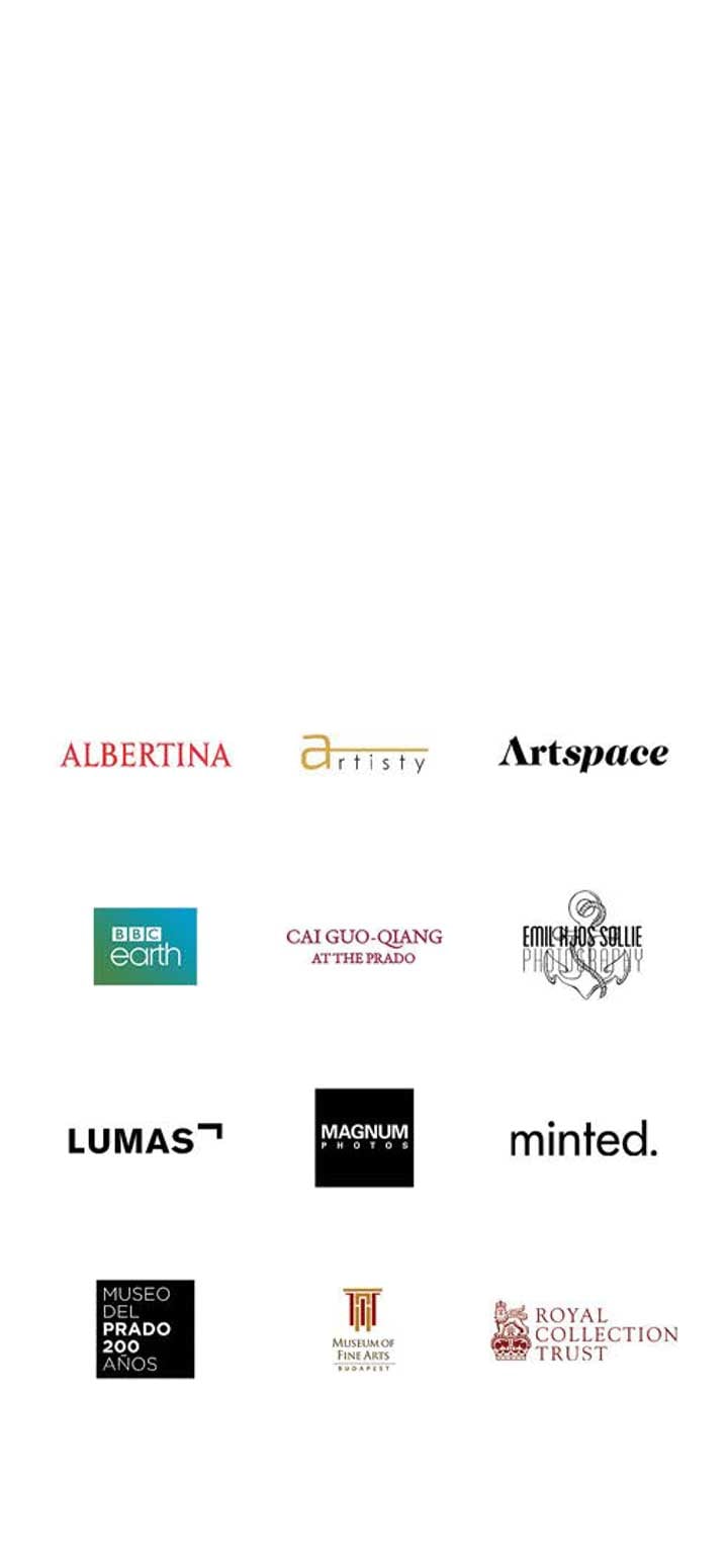 Une liste de galeries d’art et de musées à travers le monde est affichée.